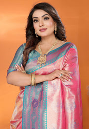 Pink Banarasi Silk Saree