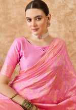 Load image into Gallery viewer, Pink Banarasi Silk Saree