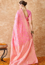Load image into Gallery viewer, Pink Banarasi Silk Saree