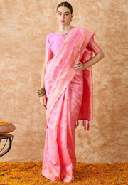 Pink Banarasi Silk Saree
