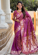 Load image into Gallery viewer, Pink Banarasi Silk Saree With Blouse
