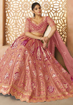Load image into Gallery viewer, Pink Banarasi Silk Wedding Lehenga Choli
