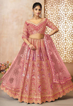 Load image into Gallery viewer, Pink Banarasi Silk Wedding Lehenga Choli
