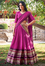 Load image into Gallery viewer, Pink Chanderi Circular Lehenga Choli
