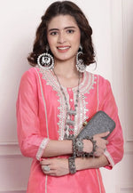 Load image into Gallery viewer, Pink Chanderi Long Tunic
