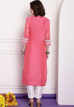 Load image into Gallery viewer, Pink Chanderi Long Tunic
