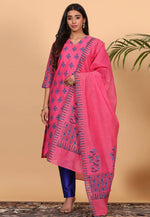 Load image into Gallery viewer, Pink Chanderi Readymade Pakistani Suit
