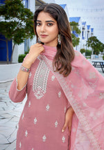 Load image into Gallery viewer, Pink Chanderi Readymade Pakistani Suit

