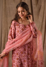 Load image into Gallery viewer, Pink Chanderi Readymade Pakistani Suit
