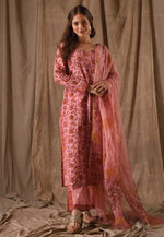 Load image into Gallery viewer, Pink Chanderi Readymade Pakistani Suit
