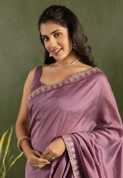 Pink Chiffon Lehenga Saree