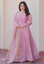 Load image into Gallery viewer, Pink Chiffon Readymade Long Anarkali Suit

