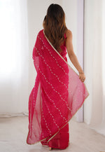 Load image into Gallery viewer, Pink Chiffon Saree With Blouse
