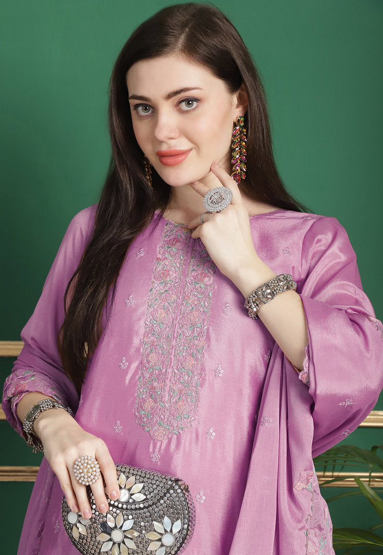Pink Chinon Chiffon Pakistani Suit