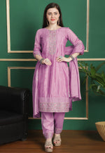 Load image into Gallery viewer, Pink Chinon Chiffon Pakistani Suit
