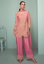 Load image into Gallery viewer, Pink Chinon Embroidered Pakistani Suit
