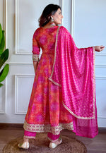 Load image into Gallery viewer, Pink Chinon Readymade Anarkali Suit
