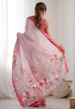 Load image into Gallery viewer, Pink Chinon Saree With Blouse
