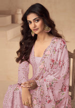 Load image into Gallery viewer, Pink Chinon Silk Embroidered Pakistani Suit
