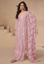 Load image into Gallery viewer, Pink Chinon Silk Embroidered Pakistani Suit

