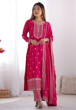 Load image into Gallery viewer, Pink Chinon Silk Readymade Pakistani Suit
