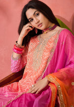 Load image into Gallery viewer, Pink Chinon Silk Readymade Pakistani Suit
