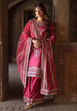 Load image into Gallery viewer, Pink Chinon Silk Readymade Palazzo Suit
