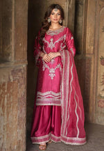Load image into Gallery viewer, Pink Chinon Silk Readymade Palazzo Suit
