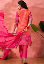 Load image into Gallery viewer, Pink Chinon Silk Readymade Pant Style Suit
