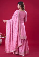 Load image into Gallery viewer, Pink Chinon Silk Readymade Sharara Suit
