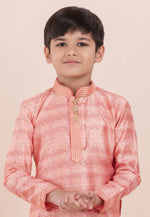 Load image into Gallery viewer, Pink Cotton Jacquard Kids Kurta Pajama
