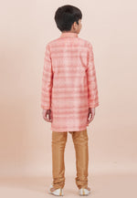 Load image into Gallery viewer, Pink Cotton Jacquard Kids Kurta Pajama

