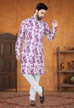 Load image into Gallery viewer, Pink Cotton Kurta Pajama With Jacket
