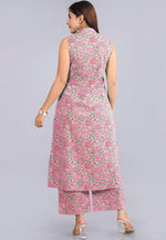 Load image into Gallery viewer, Pink Cotton Kurta Set With Palazzo
