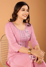 Load image into Gallery viewer, Pink Cotton Kurta Set With Pant
