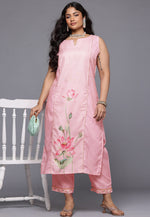 Load image into Gallery viewer, Pink Cotton Kurta Set With Pant
