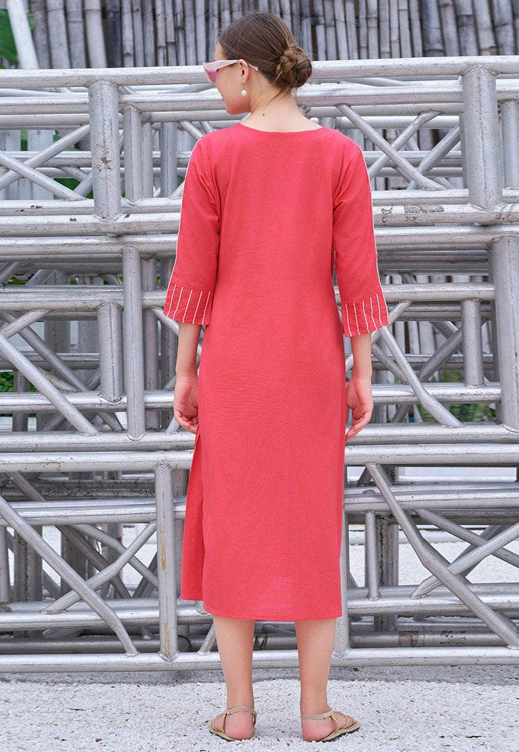 Pink Cotton Long Tunic