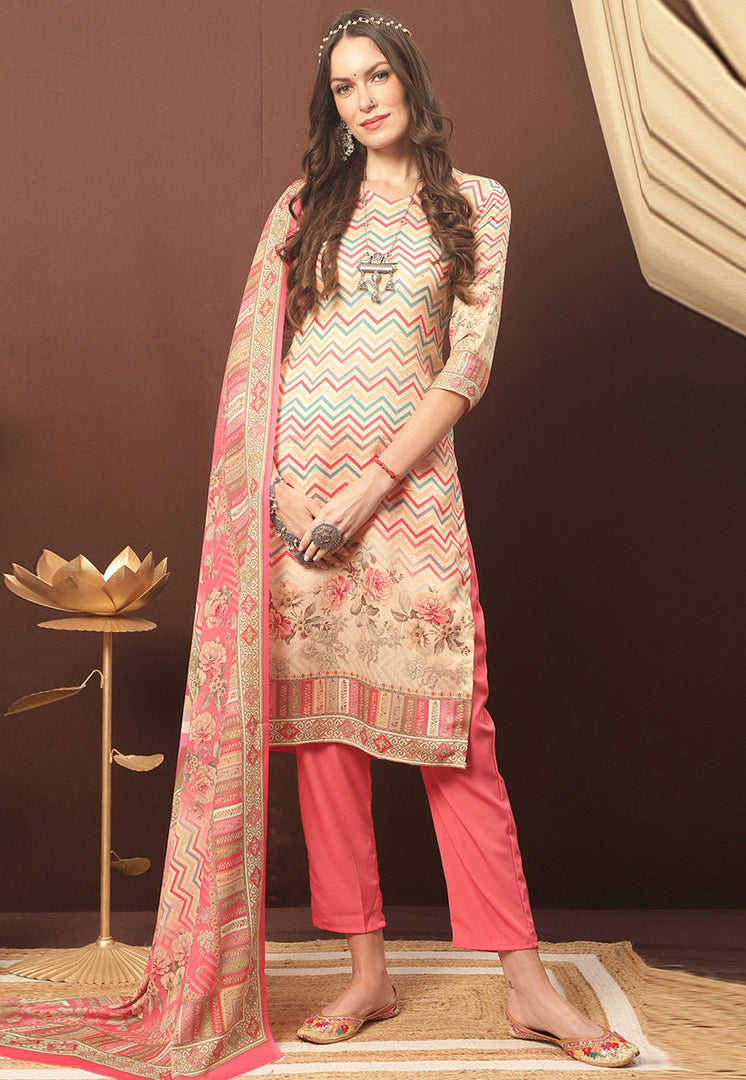 Pink Cotton Pakistani Suit