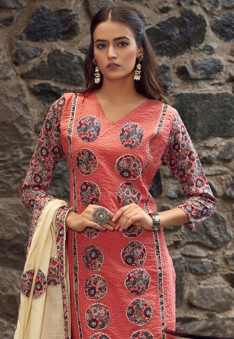 Pink Cotton Pakistani Suit