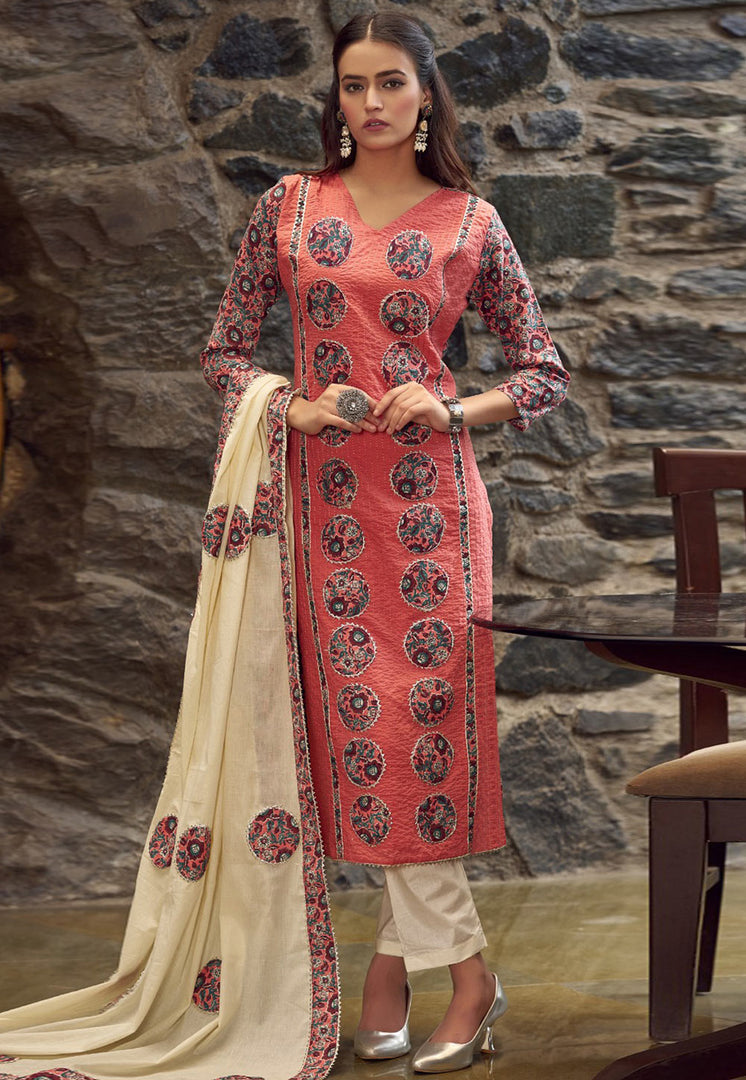 Pink Cotton Pakistani Suit