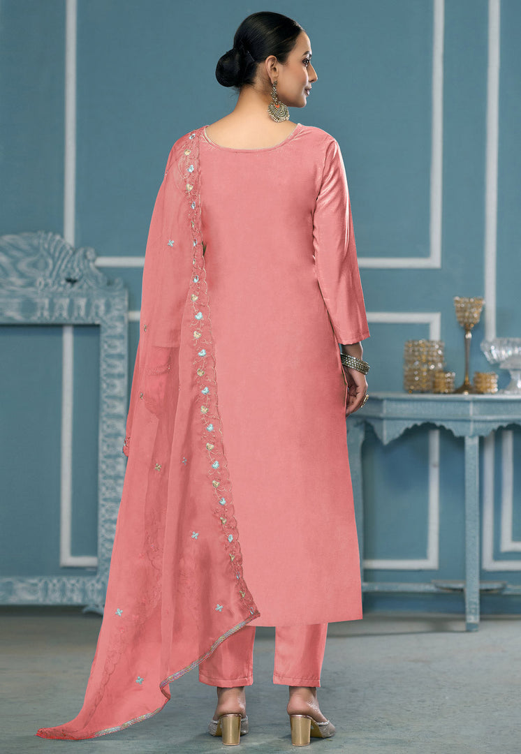 Pink Cotton Pakistani Suit