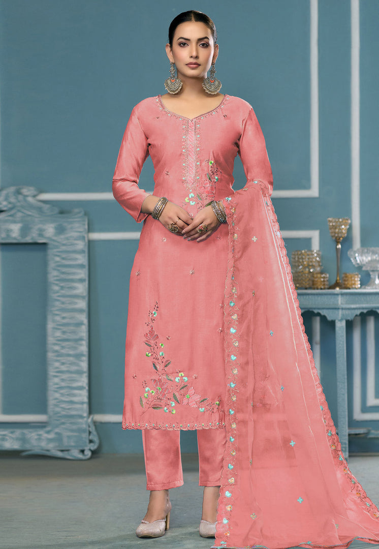 Pink Cotton Pakistani Suit