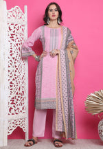 Load image into Gallery viewer, Pink Cotton Pant Style Suit

