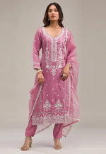Load image into Gallery viewer, Pink Cotton Pant Style Suit
