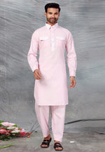 Load image into Gallery viewer, Pink Cotton Pathani Suit
