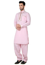 Load image into Gallery viewer, Pink Cotton Pathani Suit
