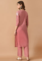 Load image into Gallery viewer, Pink Cotton Rayon Kurta Set With Pent
