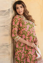 Load image into Gallery viewer, Pink Cotton Readymade Anarkali Suit
