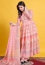 Load image into Gallery viewer, Pink Cotton Readymade Anarkali Suit

