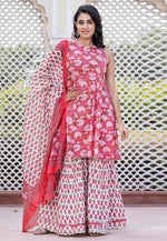 Load image into Gallery viewer, Pink Cotton Readymade Gharara Suit

